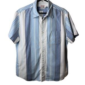 J.Crew Slim Short-Sleeve Broken-In Organic Cotton Oxford Shirt Blue Stripe